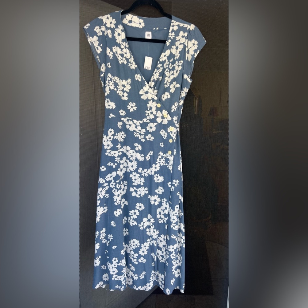 Gap Wrap Dress NWT in Periwinkle Blue